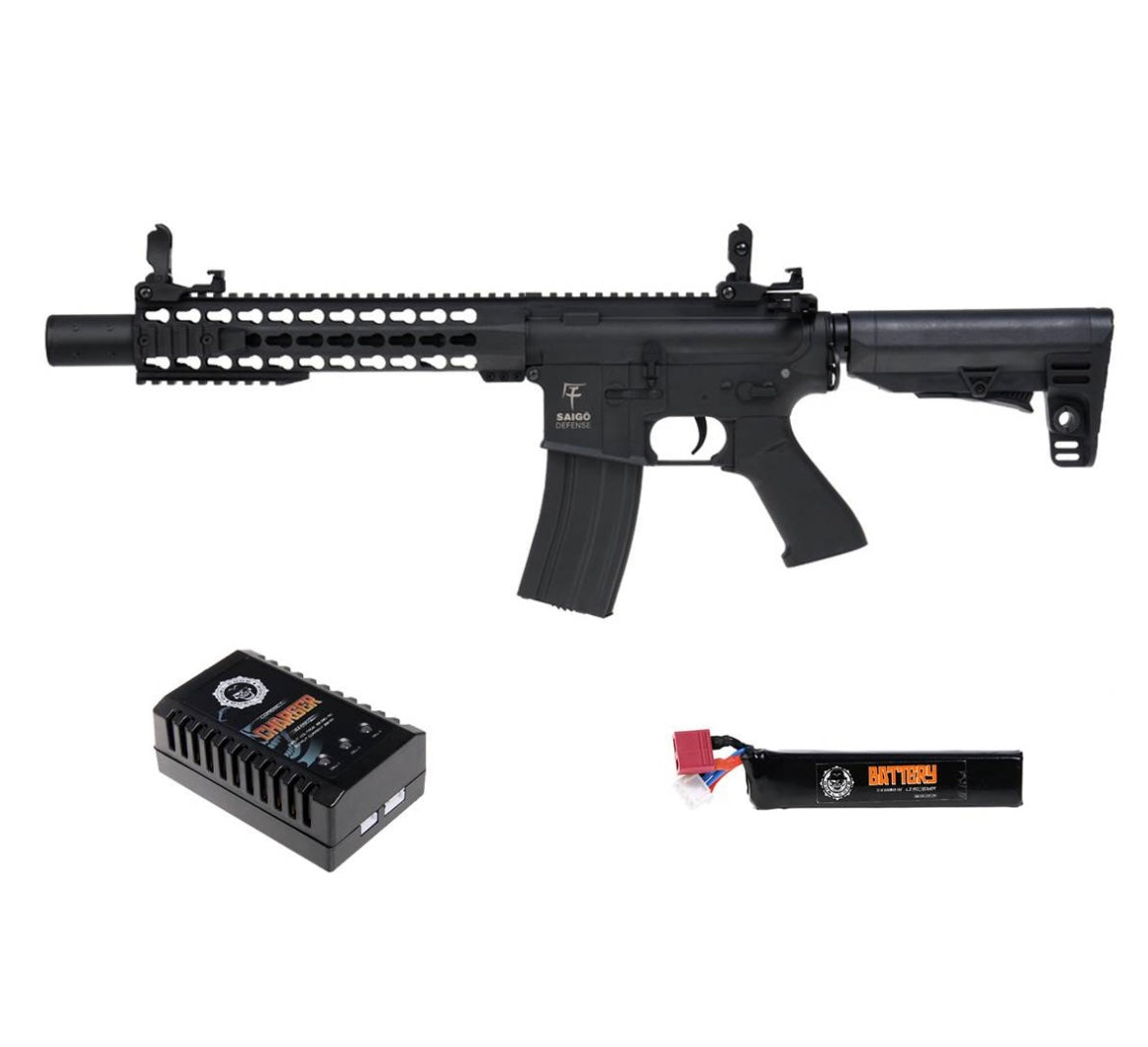 Saigo M4 Kenji Long Noir AEG 1J Pack Complet 11.1V - Terminal Airsoft